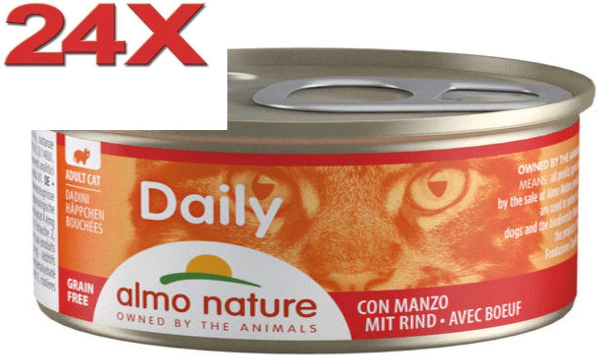 Almo Nature Almo Nature Dailymenu - Kattenvoer Blik - Brokjes Rund - 24x85gr