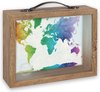 ZEP - tirelire bois/verre Jacob avec texte "Happy" format 6,5x21 cm - RM4545