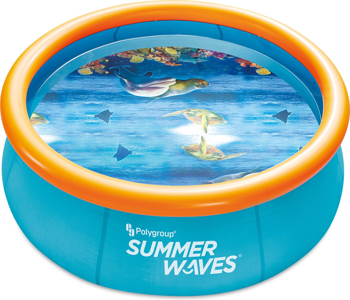 Summer Waves Zwembad - ⌀ 244 cm x 76 cm - Incl. duikbrillen - Snel op te zetten