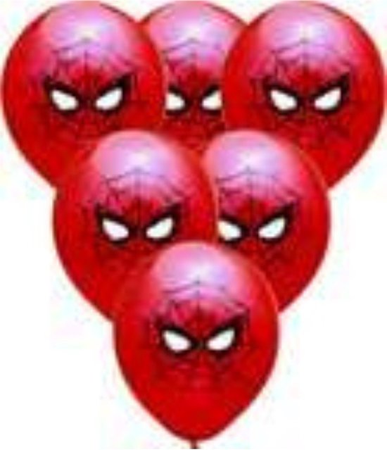 Superhelden - ballonnen - kinderfeestje - partijtje - spinnenman - versiering - feest - set van 6