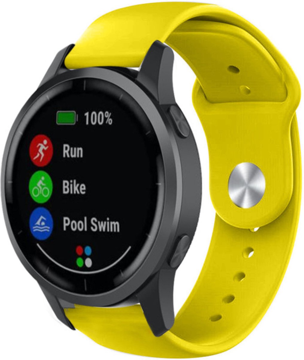 Siliconen bandje - geel, geschikt voor Garmin Vivoactive 4 en Venu 2