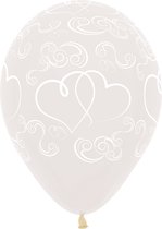 Top Ballon Hartjes Crystal clear, 90 cm doorsnee 100% biologisch afbreekbaar, Huwelijk