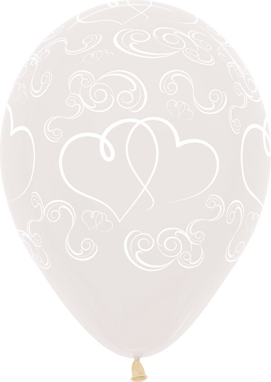 Top Ballon Hartjes Crystal clear, 90 cm doorsnee 100% biologisch afbreekbaar, Huwelijk