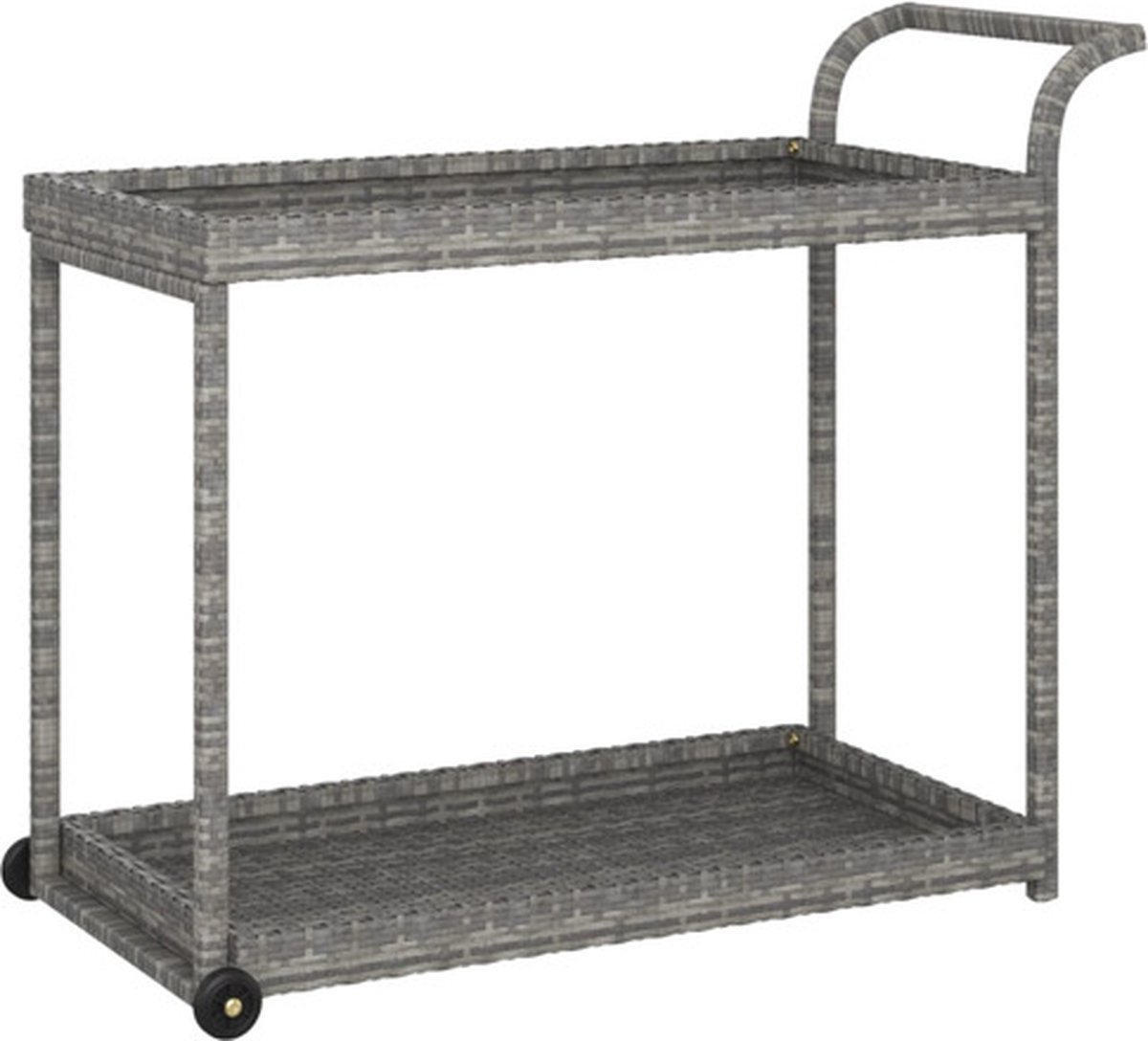 vidaXL - Serveerwagen - 100x45x83 - cm - poly - rattan - grijs