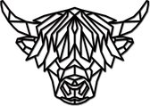 Hout-Kado - Schotse Hooglander- Large - Zwart - Geometrische dieren en vormen - Houten Wanddecoratie