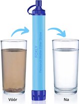 FOXLY® Premium Personal Water Filter Straw - Complete set - Waterfilter - Waterfles - Outdoor life - Survival - BPA-vrij - Filtert 1500L