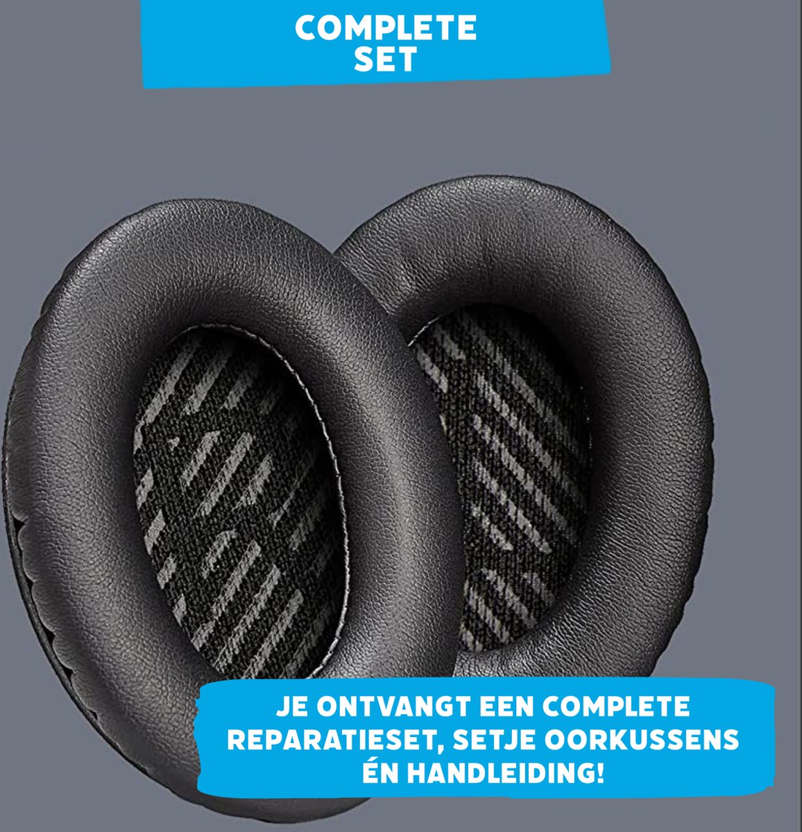 Lederen Set Oorkussens - Geschikt voor Bose Koptelefoon QuietComfort 35 II, QC35II/QC35/QC25/QC2/QC15/Soundtrue/Soundlink Around-Ear II AE2 headphones, Vervangende Kussens Voor Hoofdtelefoon - 1 Paar – foto 2