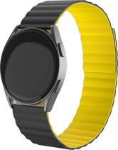 Magnetisch siliconen bandje geschikt voor Huawei Watch GT / GT 2 42mm / Huawei Watch GT 3 42mm / Huawei Watch GT 3 Pro 43mm bandje siliconen zwart / geel