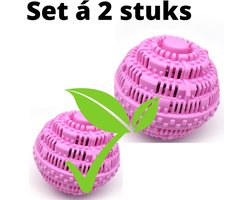 Wasbol set van 2 - roze wasballen - keramische balletjes - roze rozengeur - wasmachine reiniger - wasmachine - zonder gebruik van wasmiddel