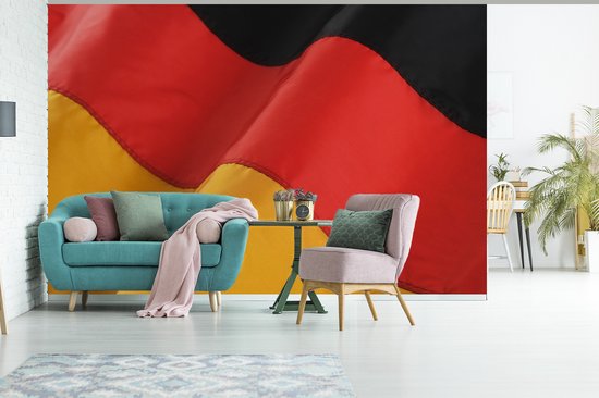 Papier peint photo en vinyle - Drapeau allemand ondulé largeur 525 cm x hauteur 350 cm - Tirage photo sur papier peint (disponible en 7 tailles)