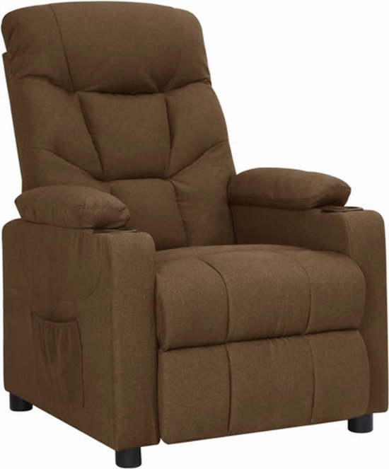 Fauteuil verstelbaar met voetensteun kunstleer bruin