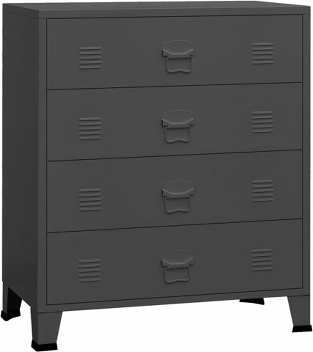 Bol.com vidaXL - Ladekast - industrieel - 78x40x93 - cm - metaal - antracietkleurig aanbieding