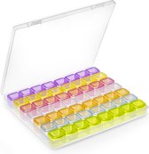 Eldur® - 56 vakjes sorteerdoos - Opbergdoos gekleurd - Diamond Painting Accessoires - Inclusief stickers