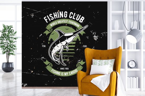 Papier peint - Papiers Papier peint photo Poissons - Rétro - Dessin - Citation - Largeur 350 cm x Hauteur 350 cm