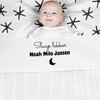 Ledikantlaken Baby met naam | Laken ledikant Meyco wit | gratis personaliseren | katoen | wit | 100 x 150 cm | Kraamcadeau