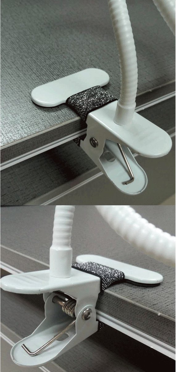 Support Téléphone Bras Flexible Long - Pince Réglable, Base Lourde - Pour Lit, Canapé, Bureau, Voiture - Noir