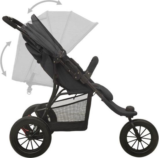 vidaXL - Kinderwagen - staal - antracietkleurig van Vidaxl — afbeelding 4