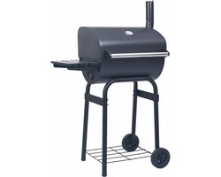 vidaXL Houtskoolbarbecue roker met onderschap zwart