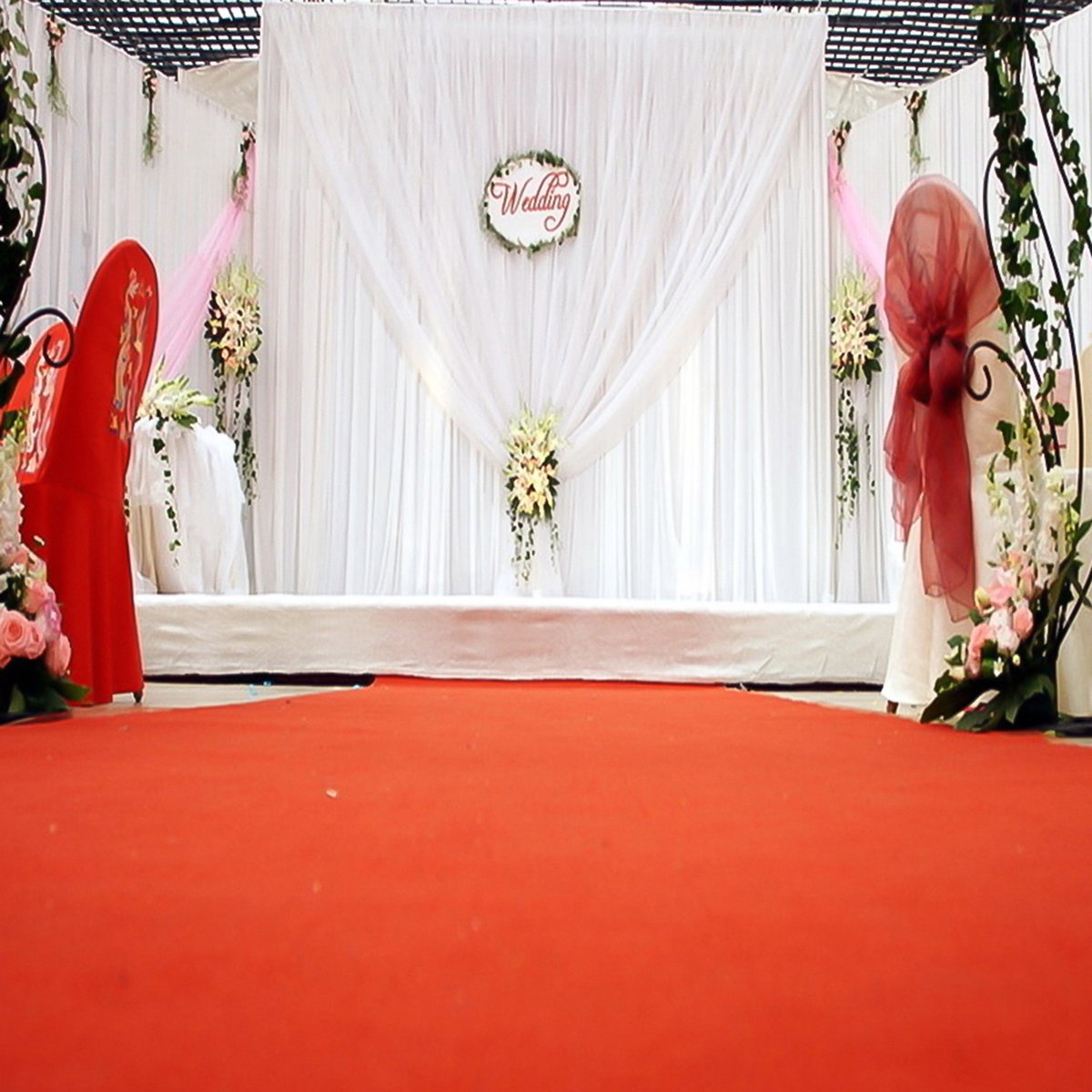 10x10FT Wit Achtergrond Gordijn voor Partijen Bruiloft Witte Foto Achtergrond Gordijnen Gordijnen Stof Voor Baby Douche Party Fotoshoot Achtergrond Decoraties