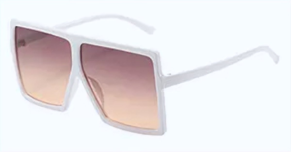 DAEBAK Zwarte vierkante vintage vrouwen zonnebrillen - Grote zonnebril in vierkant vorm licht roze glazen [Black / light pink] [Zwart / licht roze] Dames Festival Sunglasses