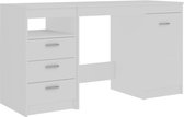Bol.com vidaXL - Bureau - 140x50x76 - cm - bewerkt - hout - wit aanbieding