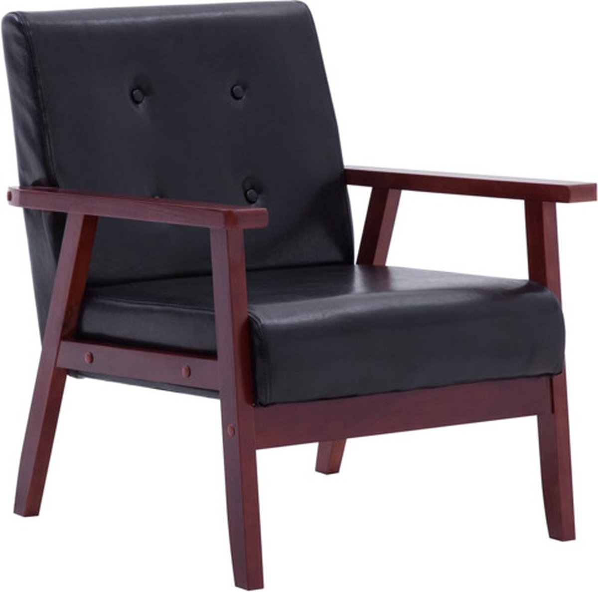 vidaXL Fauteuil - kunstleer - zwart