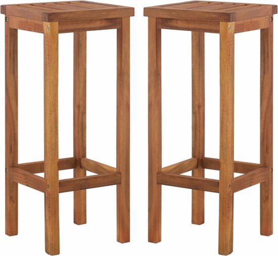 Ligbedden 2 st met tafel en kussens massief acaciahout kopen