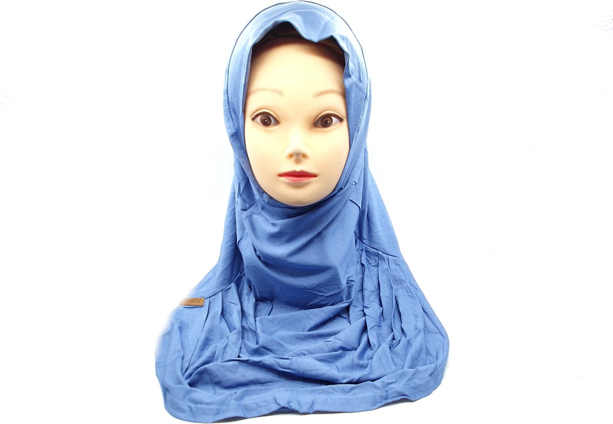 Zachte hoofddoek, lichblauwe hiijab, instant hijab, hoofddeksel. | bol.com