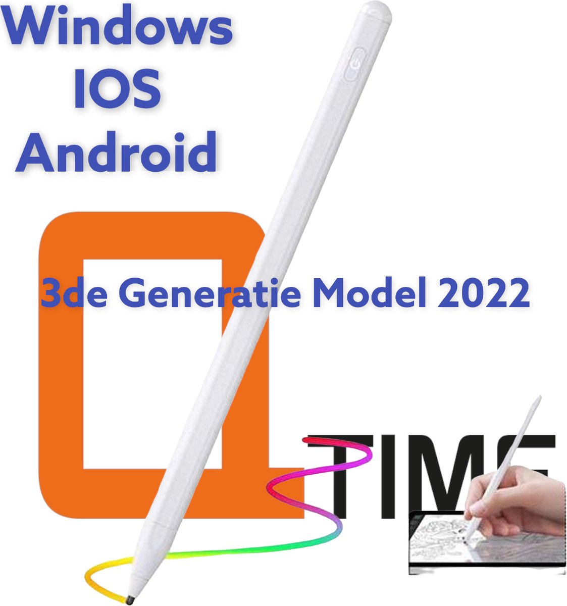 Stylus Pen 3de Generatie | Magnetisch | Universeel | Voor iPad | iPhone / Apple | Android | Samsung Tablet | Smartphone | Voor Schrijven & Tekenen | Q-time