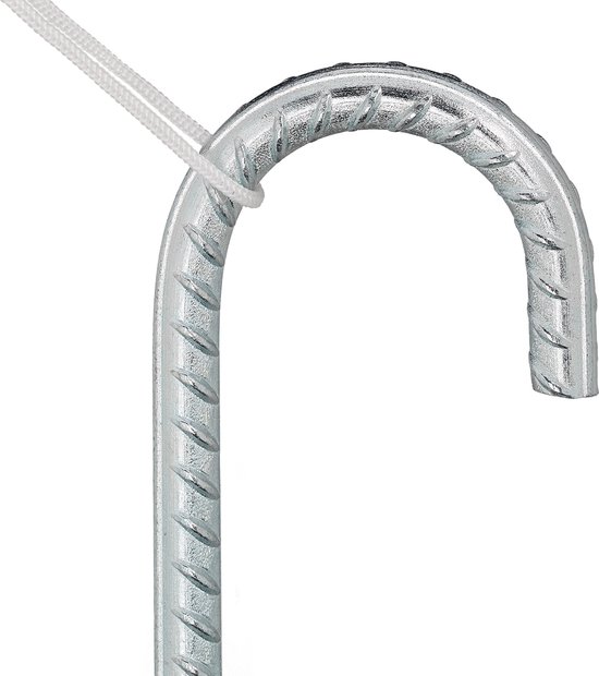 Piquets de tente Relaxdays XL - 4 pièces - crochets de sol - 38,5cm - piquets de sol - acier - argent