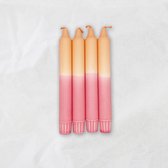MINGMING - Kaarsen - Dip Dye - Pale Peach/Sugar Coral - Set van 4