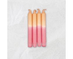 MINGMING - Kaarsen - Dip Dye - Pale Peach/Sugar Coral - Set van 4