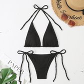 Bikini 2 delig - Zwart Wavy - Bikini Set - Zomer 2022 - Maat L