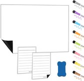 RX Goods Magnetische Whiteboard Koelkast Set met 8 Markers & Wisser – Memobord, Planbord, Schrijfbord & to do planner