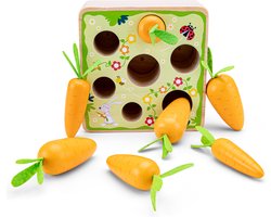 Woet® Houten Wortelspel - Pak en Sorteer de Wortels - Leren Sorteren op Vorm en Grootte - Vormenspel - Sorteerspel - Educatief Montessori Speelgoed - Vanaf 2 Jaar