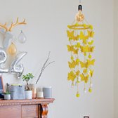 Hangende decoratie voor kinderkamer - Mobiel met Vlinder en furball - Mobiele raamdecoratie - Wanddecoratie voor jongens en meisjes Geel