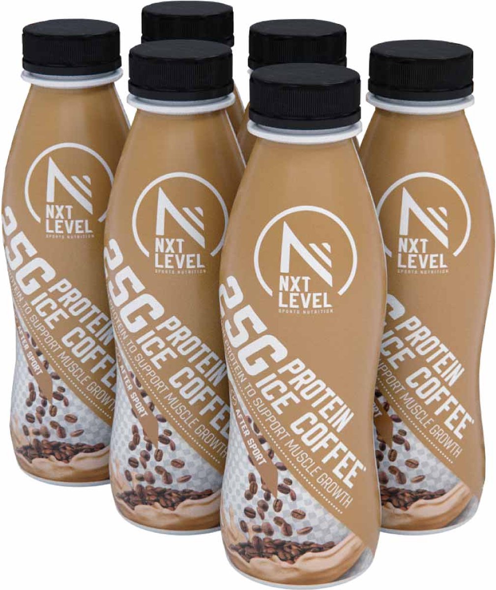NXT Level Eiwitrijke Shake - 25g eiwitten per flesje - 6 x 330 ml - Koffie