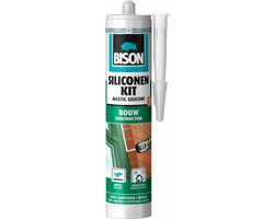 Bison Siliconenkit Bouw transparant koker 300 ml blijvend elastisch, waterbestendig, alle bouwafdichtingen