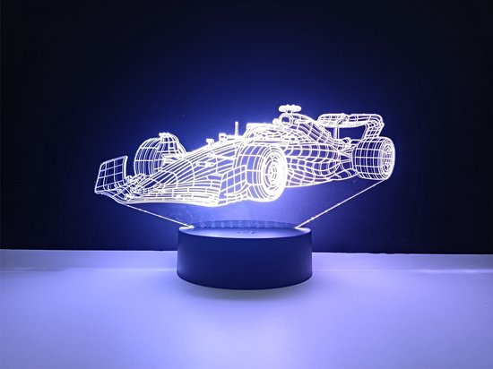 3D Led Lamp Met Gravering - Formule 1 Auto - Max - F1 - 2022