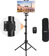 MECO ELEVERDE statief - Telefoon statief - Camera statief - driepoot/tripod 136 cm - voor iPhone, Samsung Huawei - voor iPhone en Android - zwart