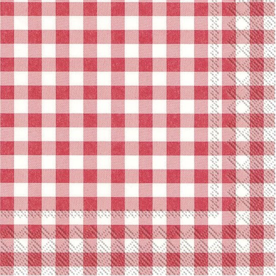 20x Karo 3-laags servetten rood/wit geblokt 33 x 33 cm - Oktoberfest  servetten | bol