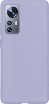 Hoesje Geschikt voor Xiaomi 12 Hoesje Siliconen Cover Case - Hoes Geschikt voor Xiaomi 12 Hoes Back Case - Lila