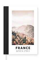 Notitieboek - Schrijfboek - Frankrijk - Bos - Herfst - Bergen - Notitieboekje klein - A5 formaat - Schrijfblok