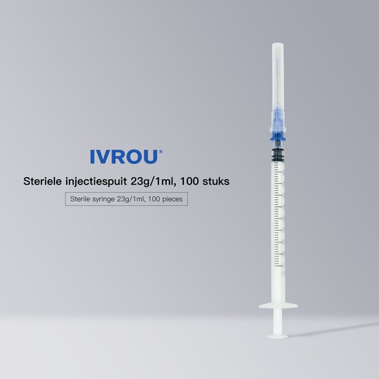 IVROU Steriele injectiespuit 100 stuks - Doseerspuit met maataanduiding en  naald 1ml,... | bol.com