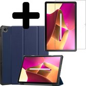 Étui Lenovo Tab M10 Plus (Gen 3) Étui de Luxe avec protecteur d'écran - Housse Lenovo Tab M10 Plus (Gen 3) - Blauw foncé