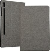 Mobigear Tablethoes geschikt voor Samsung Galaxy Tab S8 Hoes Stof | Mobigear Folio Bookcase + Stylus Houder - Grijs