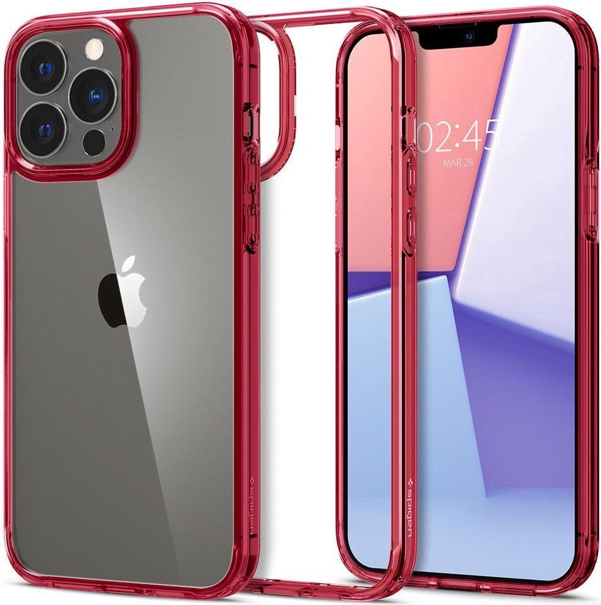Spigen Ultra Hybrid Hoesje Geschikt voor Apple iPhone 13 Pro Max Rood