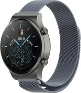 Strap-it Smartwatch bandje Milanese - geschikt voor Huawei Watch GT / GT 2 / GT 3 / GT 3 Pro 46mm / GT 2 Pro / GT Runner / Watch 3 / 3 Pro - Grijs