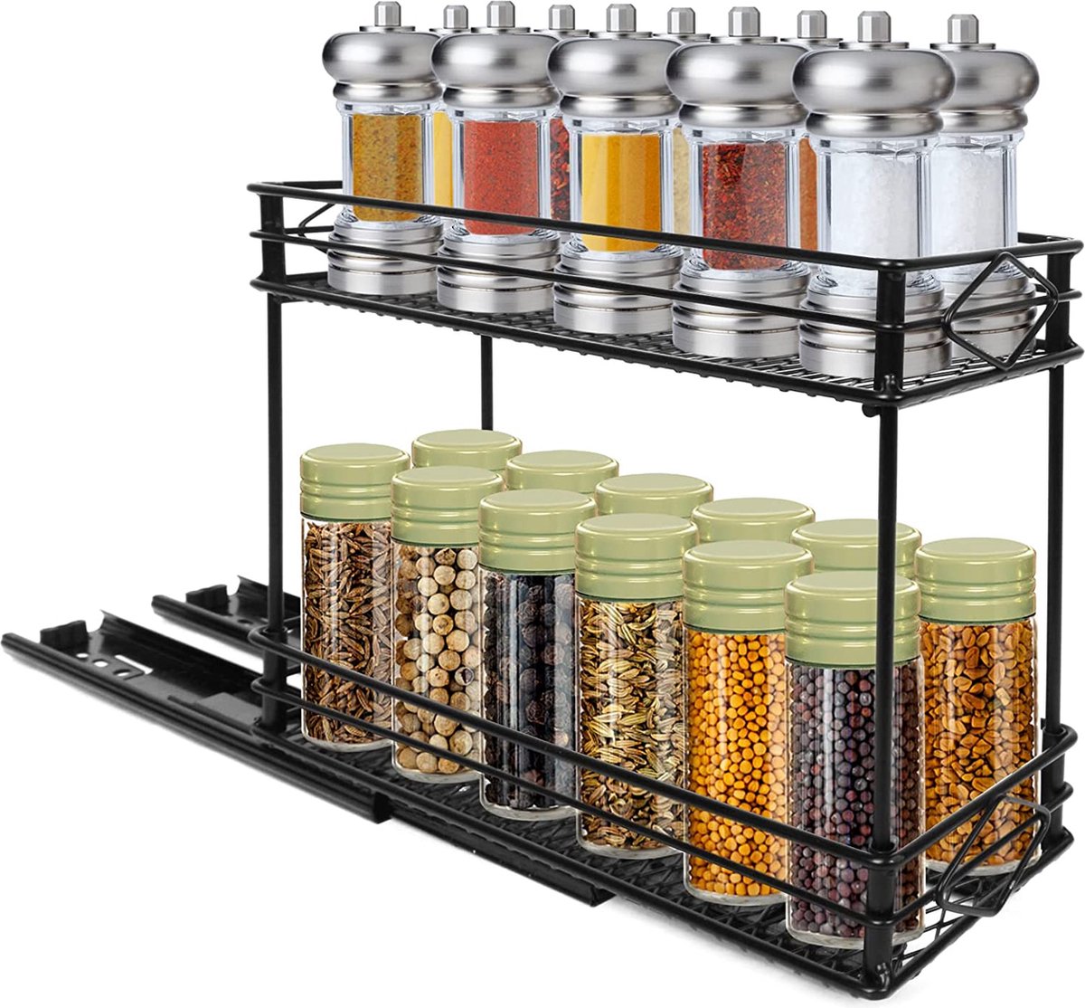 Organisateur d'étagère à épices coulissant, organisateur de porte d