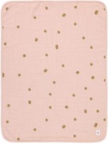 Lassig Couverture en mousseline GOTS Dots Pink poudré 75 x 100 cm 1312022772